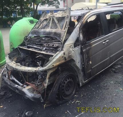 اتومبیل سوخته دیپلماتیک گرجستان در برلین